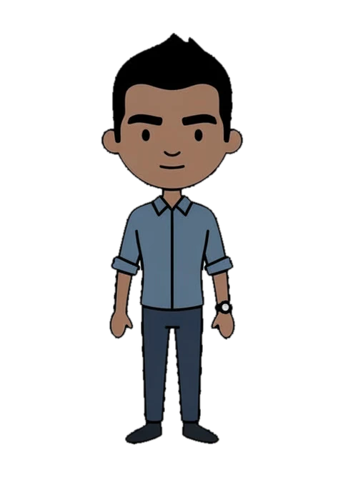 Dev Malhotra, as drawn in the series.