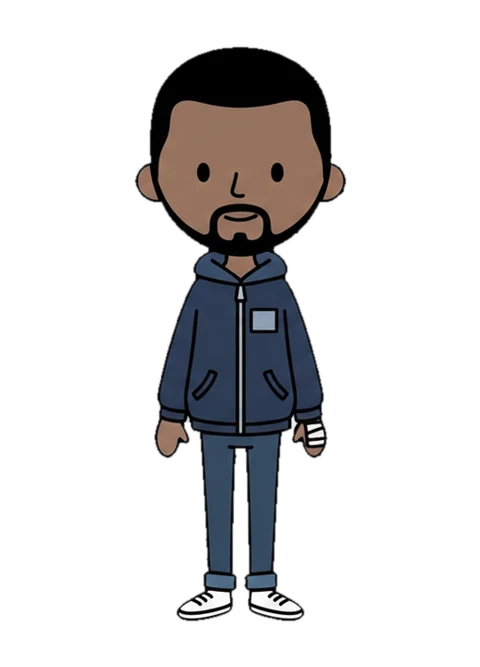 Dez Wright, as drawn in the series.